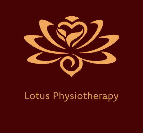 Lotus flower logo with heart, featuring the text "Lotus Physiotherapy" below.