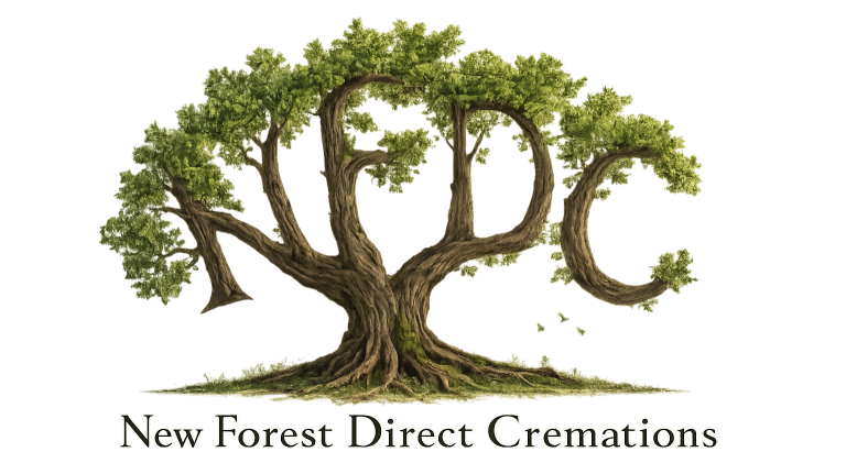 Logo of New Forest Direct Cremations featuring a stylised tree and the initials NFDC.